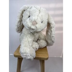 Walmart Curly Easter Bunny Rabbit Ivory Cream Sitting Plush 10"